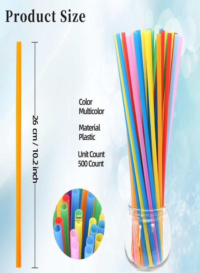 Bgtecho 500 Pcs Disposable Drinking Straws, Black Plastic Straws, Plastic Drinking Straw, Disposable Straws, BPA-Free Extra Long Straw for Party Drinking (0.23''Diameter and 10.2"Long) (Multicolor) - Image 2